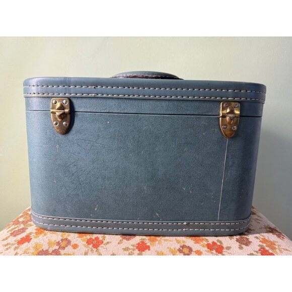 Vintage 50's Skyway Tain Case Suit Case Blue Green - Picture 4 of 16